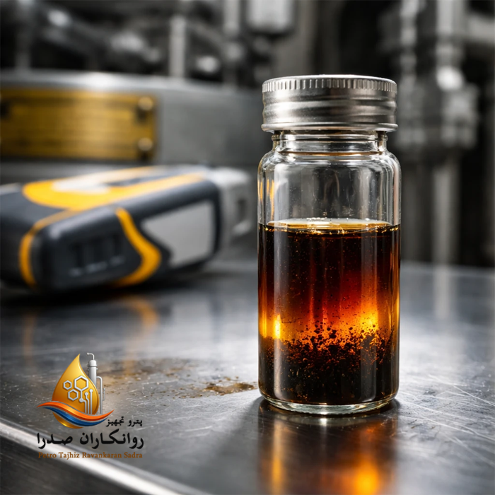 ویال نمونه روغن در محیط آزمایشگاهی